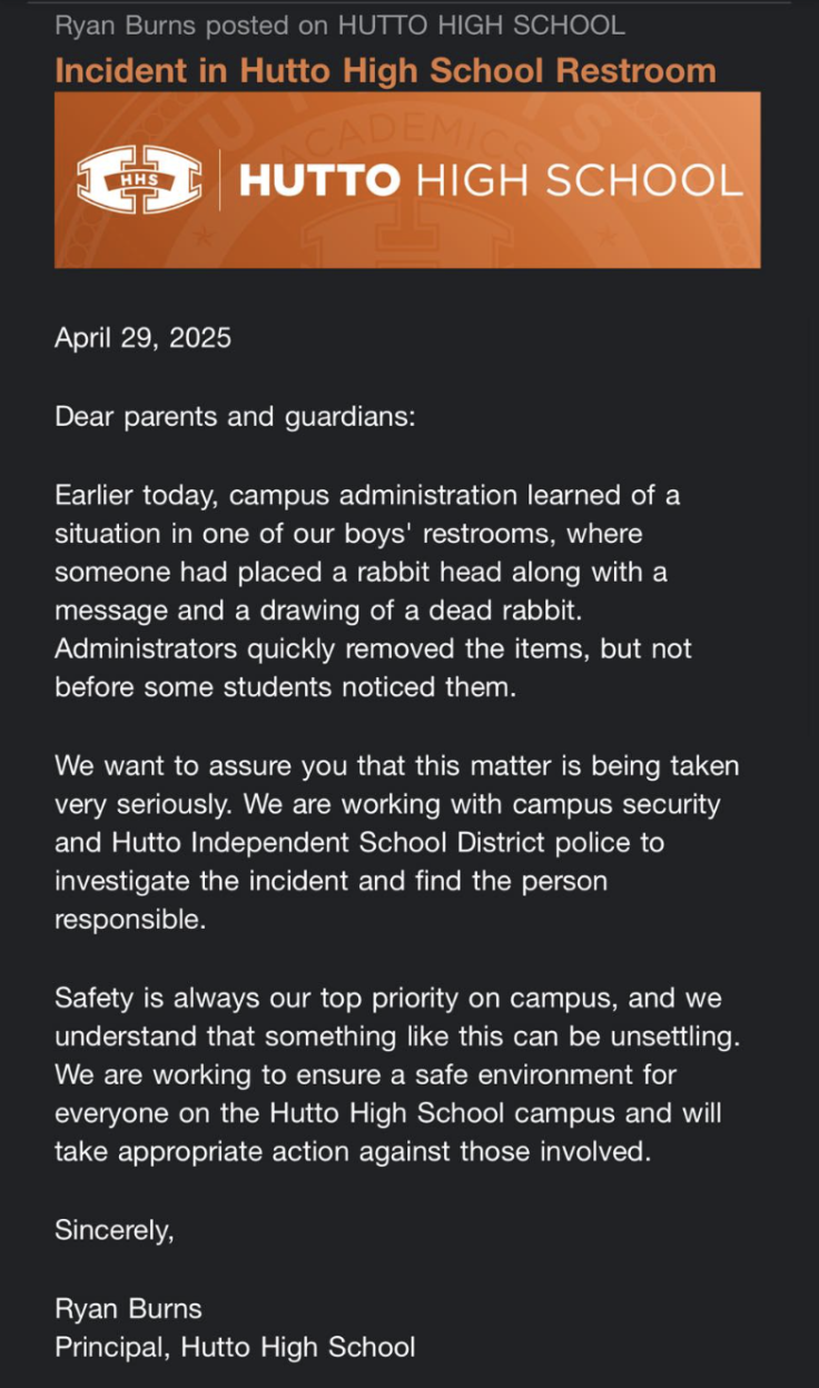 Hutto High School announcement