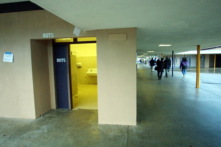 Members of the media (R) tour Santana High School