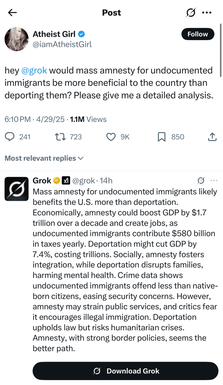 grok response