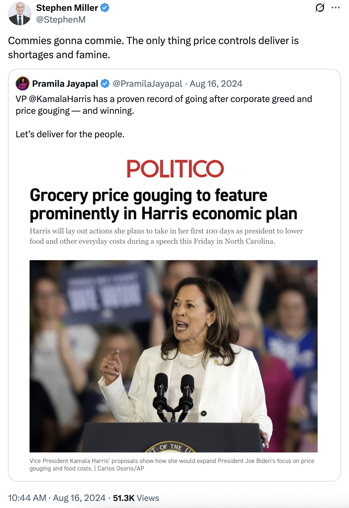 Trump Adviser Called Kamalas Plan to End Price Gouging Communist. Trump Adviser Called Kamalas Plan to End Price Gouging Communist.