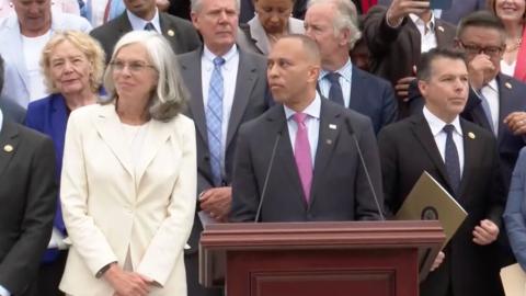 Rep Katherine Clark and Rep Hakeem Jeffries