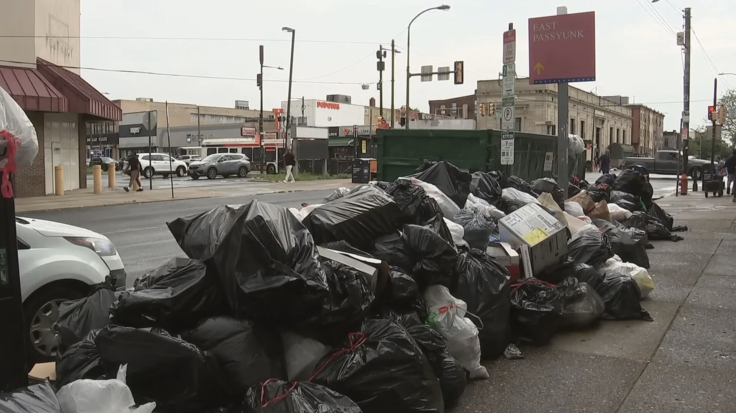 Philadelphia trash overflowing the streets