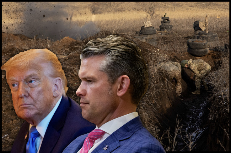 Trump and Hegseth Whispering Before Passing Off Russia Question to