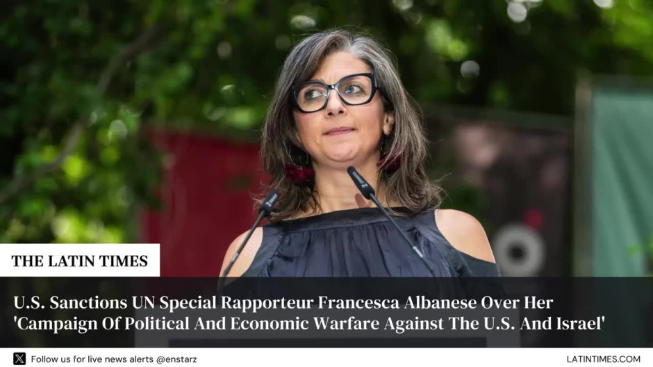 U.S. Sanctions UN Special Rapporteur Francesca Albanese Over Her 'Campaign Of Political And Economic Warfare Against The U.S. And Israel'