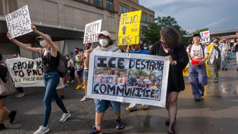 Protesters Gather To Denounce ICE Raids In The Bronx