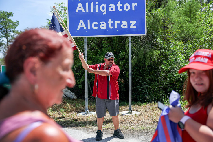 The entrance to "Alligator Alcatraz"