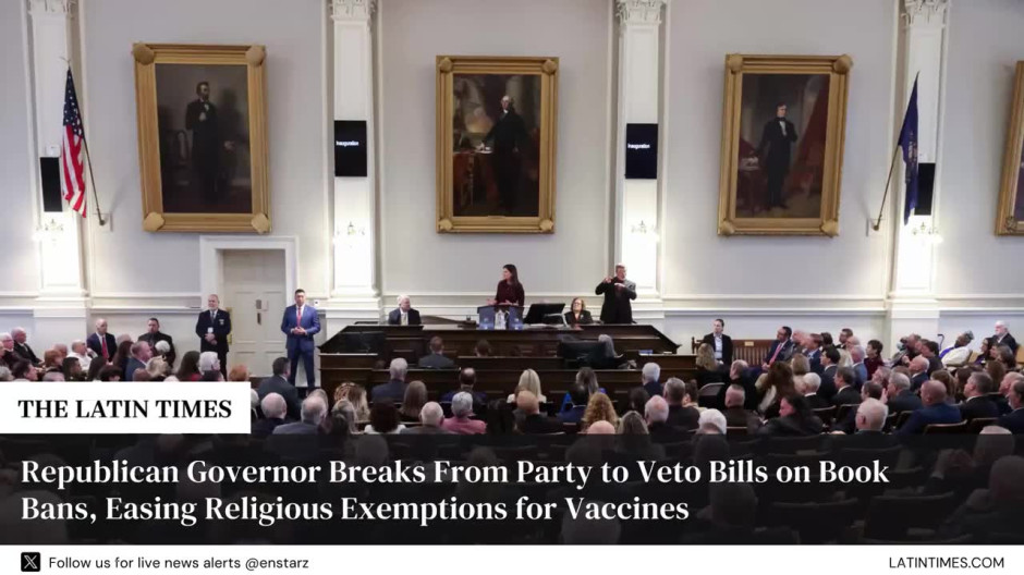 Republican Governor Breaks From Party to Veto Bills on Book Bans, Easing Religious Exemptions for Vaccines