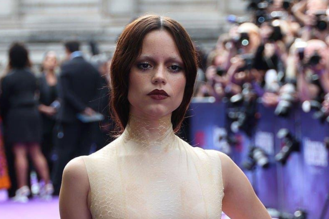 Jenna Ortega’s Bleached Brows and Burnt Gown Wednesday UK Premiere