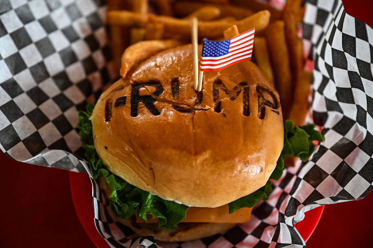 A burger is seen at Trump Burger restaurant in Texas