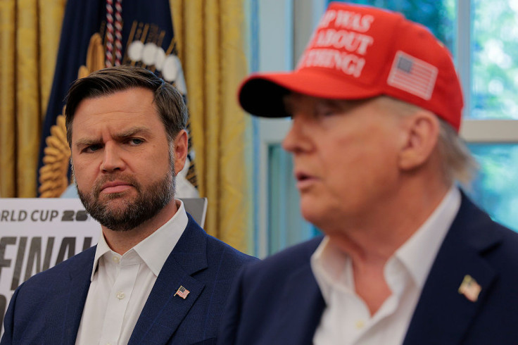 Vice President JD Vance looks at U.S. President Donald Trump