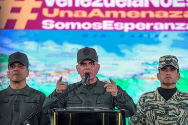 Venezuela's Defense Minister Vladimir Padrino Lopez (center)