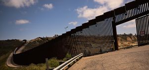 US-Mexico border between San Diego and Tijuana in San Diego