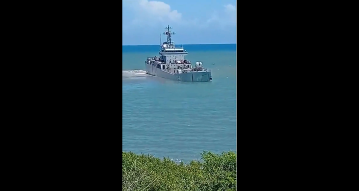 Venezuelan Navy ship Capana ARV T-61 partially sunk