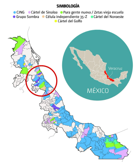 Veracruz, organized crime map