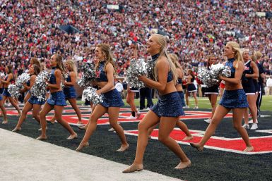 Cheerleaders of the Ole Miss Rebels at Vaught-Hemingway Stadium