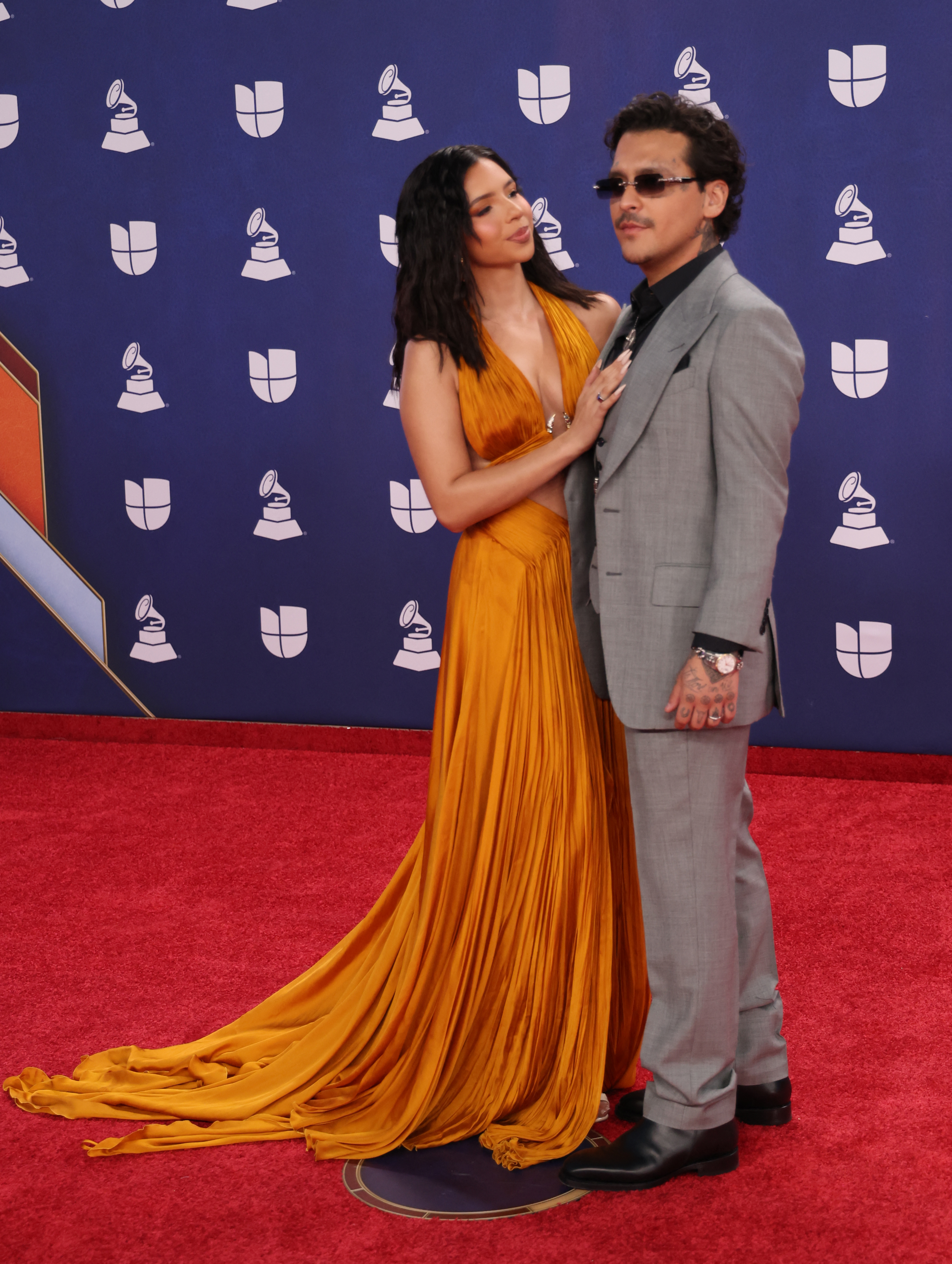 Latin Grammys Nodal and Angela Aguilar tattoos
