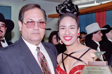 Selena Quintanilla and her dad Abraham Quintanilla