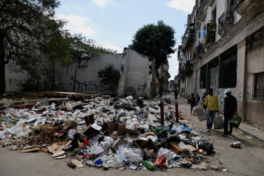Piles of trash in Cuba