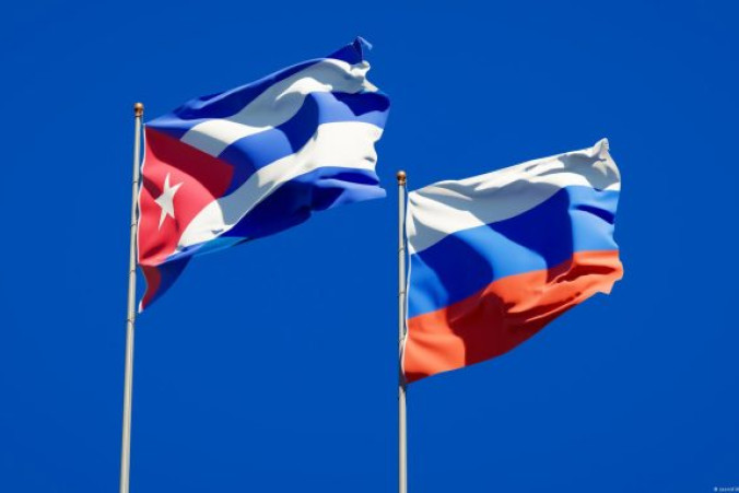 Cuba and Russia flags