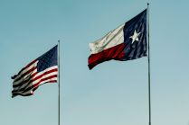 U.S. flag alongside Texas flag