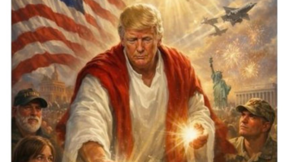 Trump religious image fight the pope