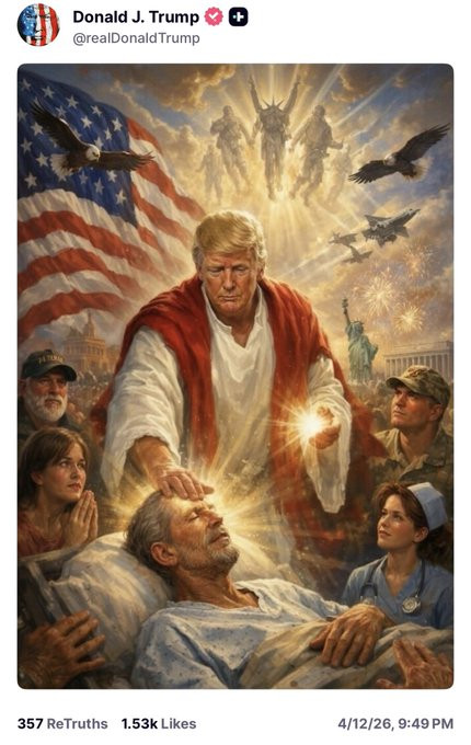 Trump healing the ill in thruth social