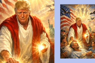 Trump posts image of himself as Jesus after attacking Pope