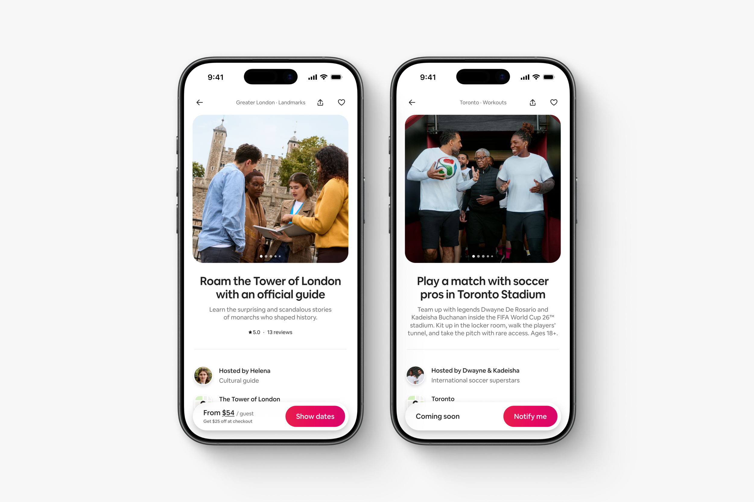 Airbnb landmark Fifa experiences