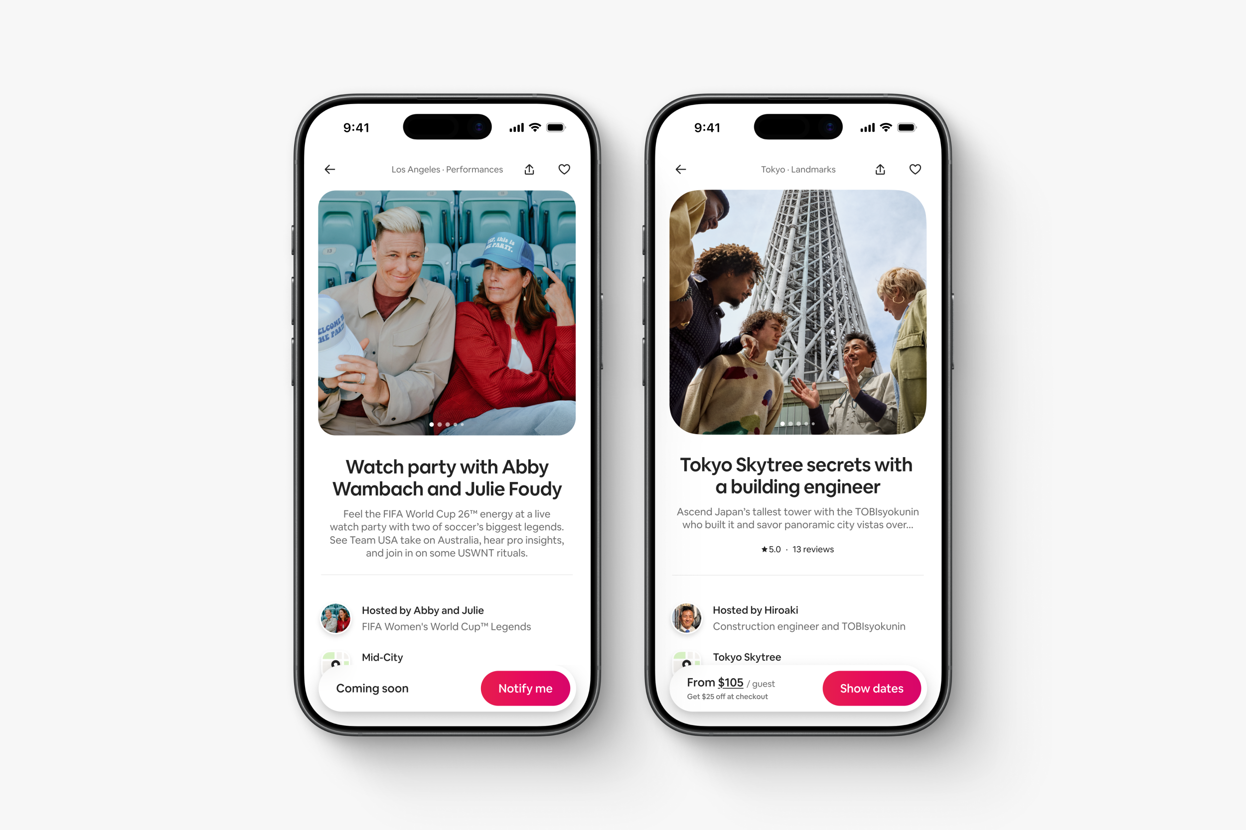 Airbnb landmark Fifa experiences