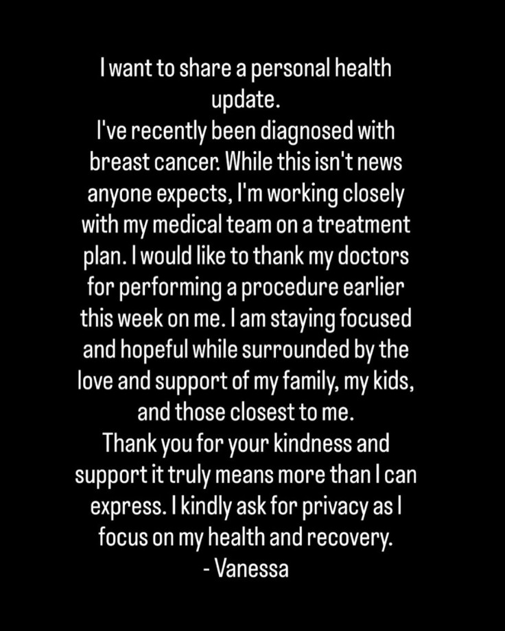Vanessa Trump cancer annoucement