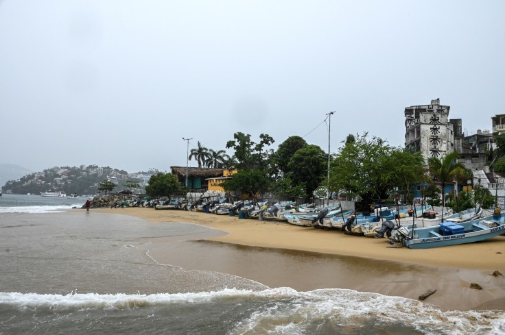 Boats remain anchored in Acapulco, Guerrero state, Mexico
