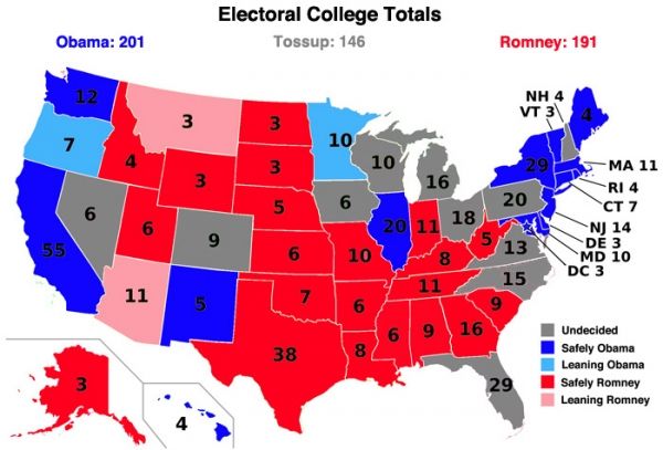 Latest Presidential Polls 2012 & Electoral College Map: Pew Research 