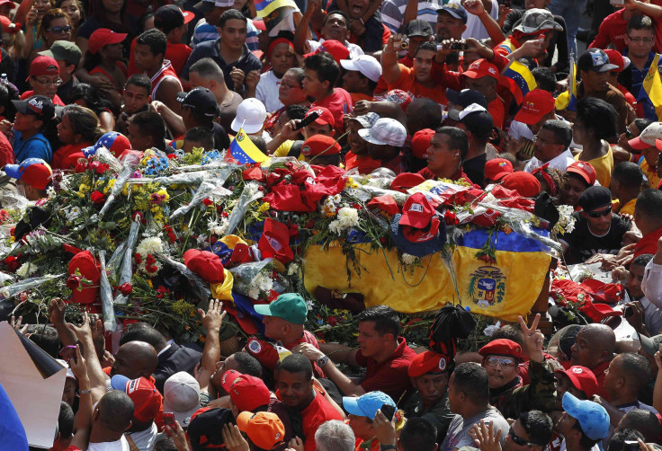 Hugo Chavez coffin 